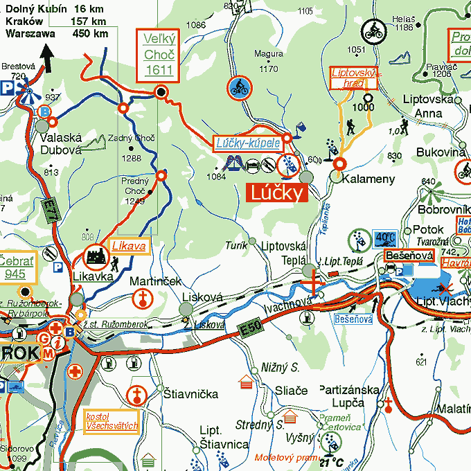 mapa regionu Liptov